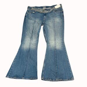 Arizona Jean Y2K Flare Jeans Plus Size 22 Low Rise Wide Leg Bell Flared Denim